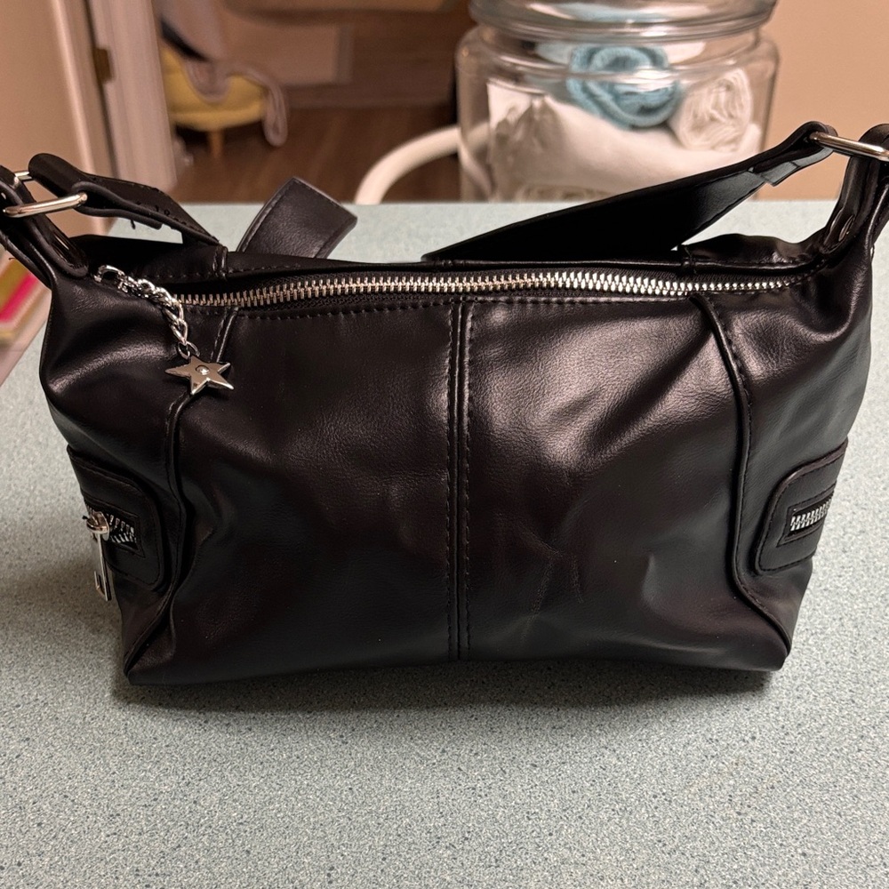 Black Faux Leather Women's Bag